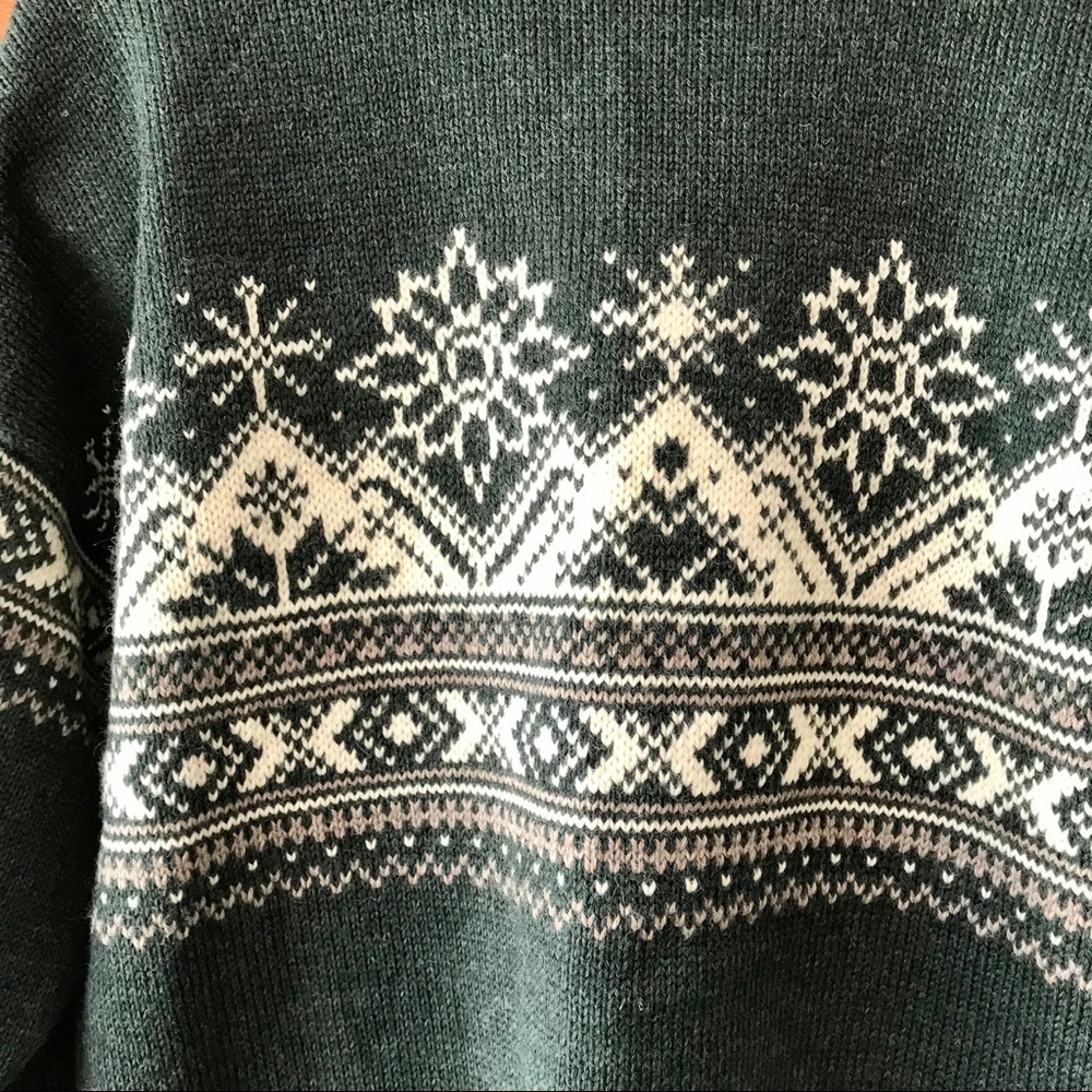 Dale of Norway Mens Green Fair Isle Wool Sweater - Picture 6 of 10